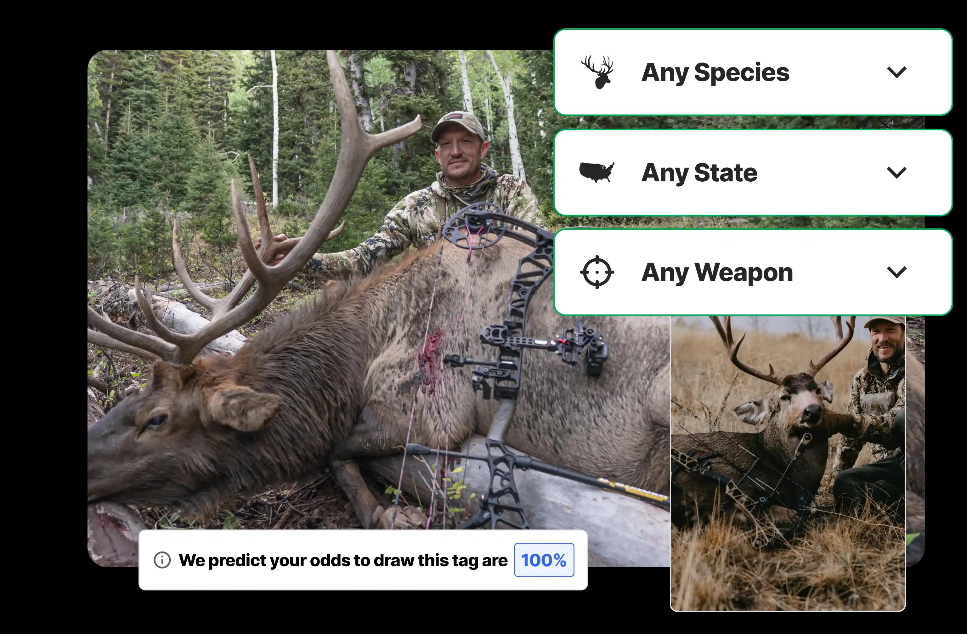 GOHUNT draw odds tool showing hunt opportunities