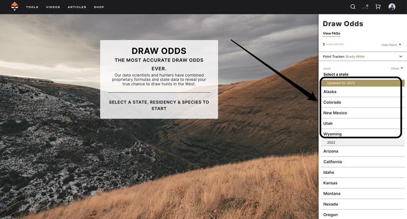 Current states with updated draw odds on insider