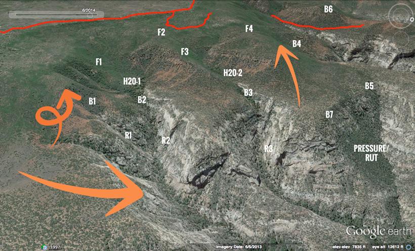Finding big mule deer in mesa terrain using google earth_0