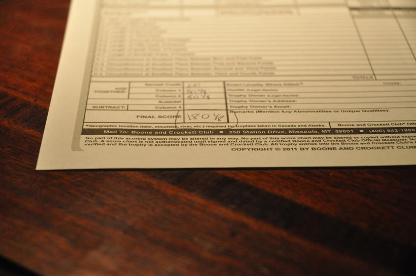Score sheet of big ten