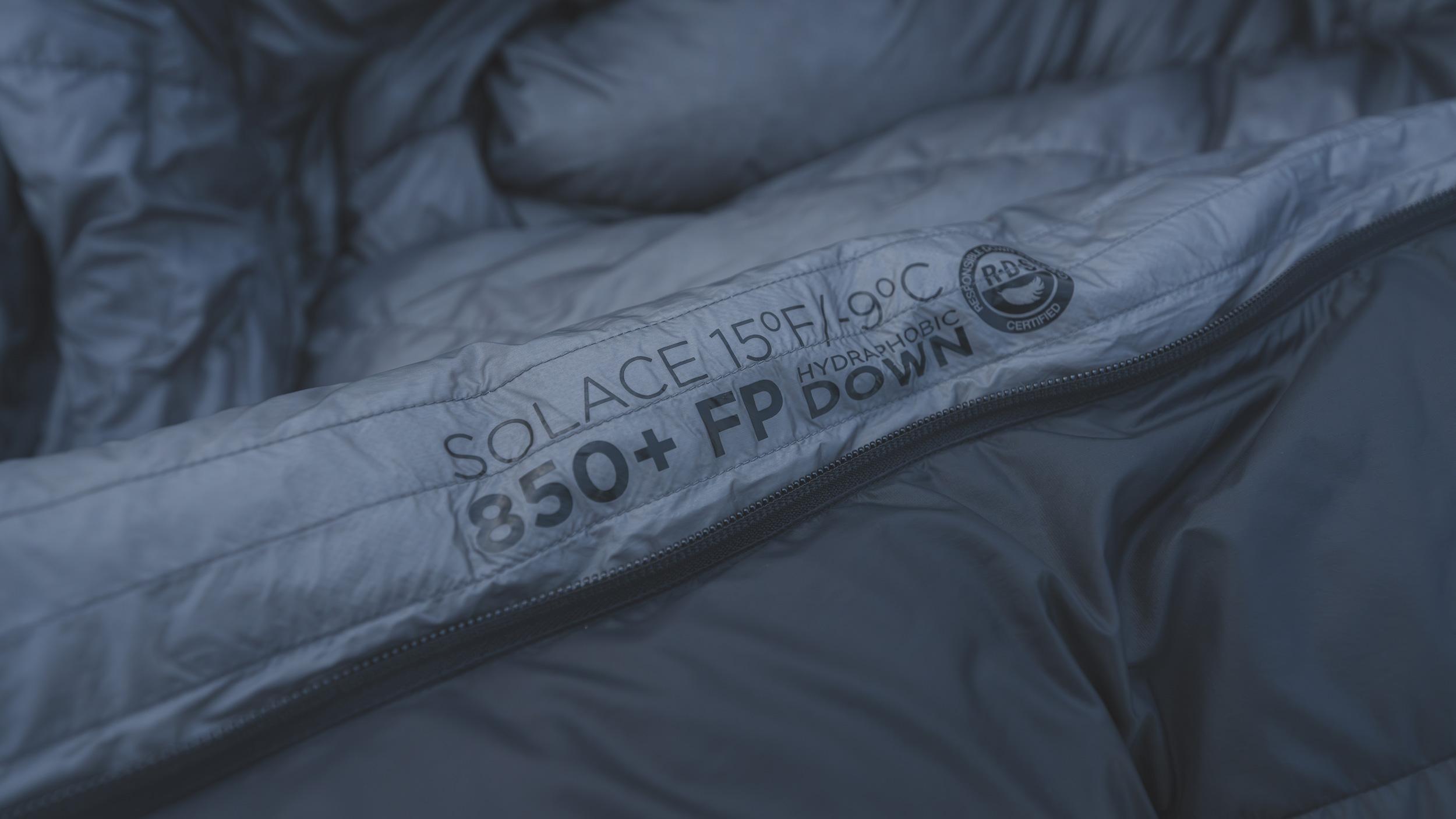 Peax Solace 15 degree sleeping bag with 850 plus hydrophobic down