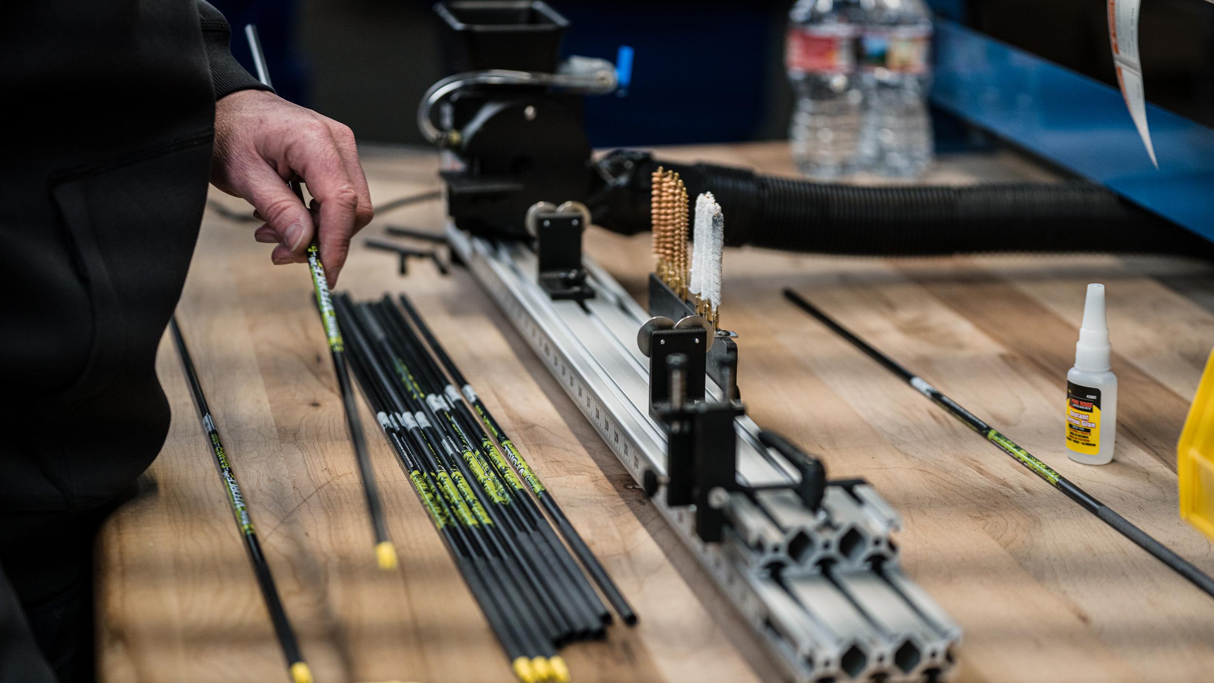 Precision cutting of hunting arrows