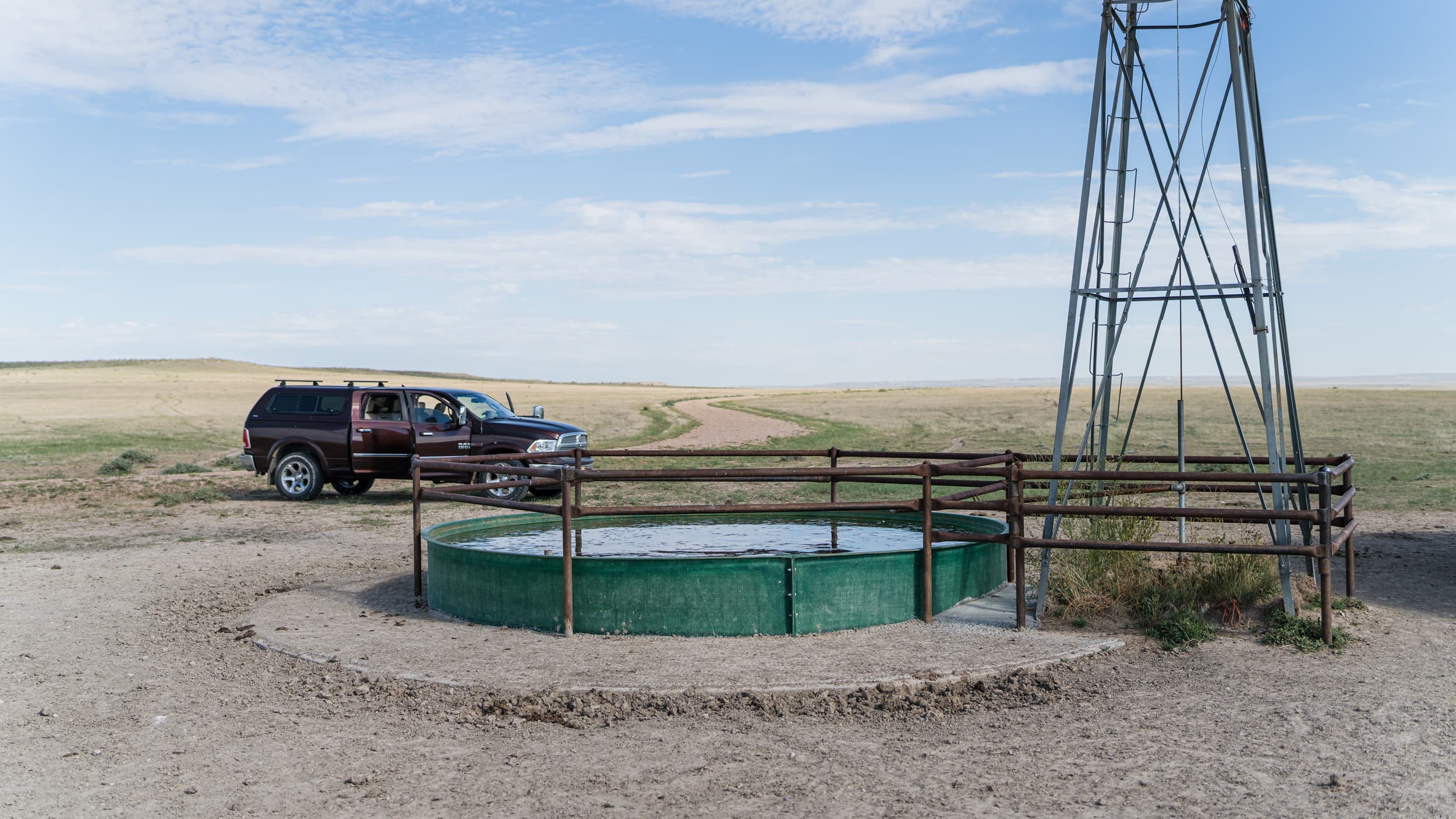 Driving around to verify antelope water sources