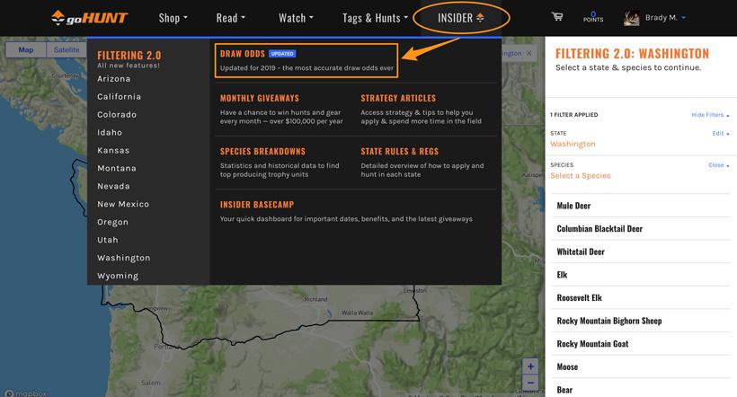 How to find standalone draw odds page on gohunt insider