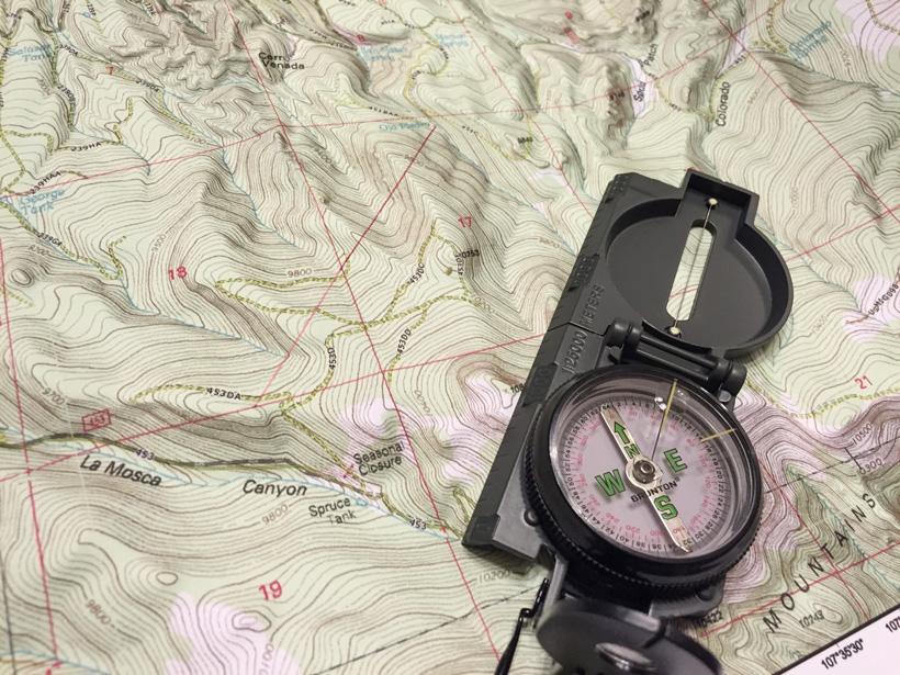 Using a topo map and compass