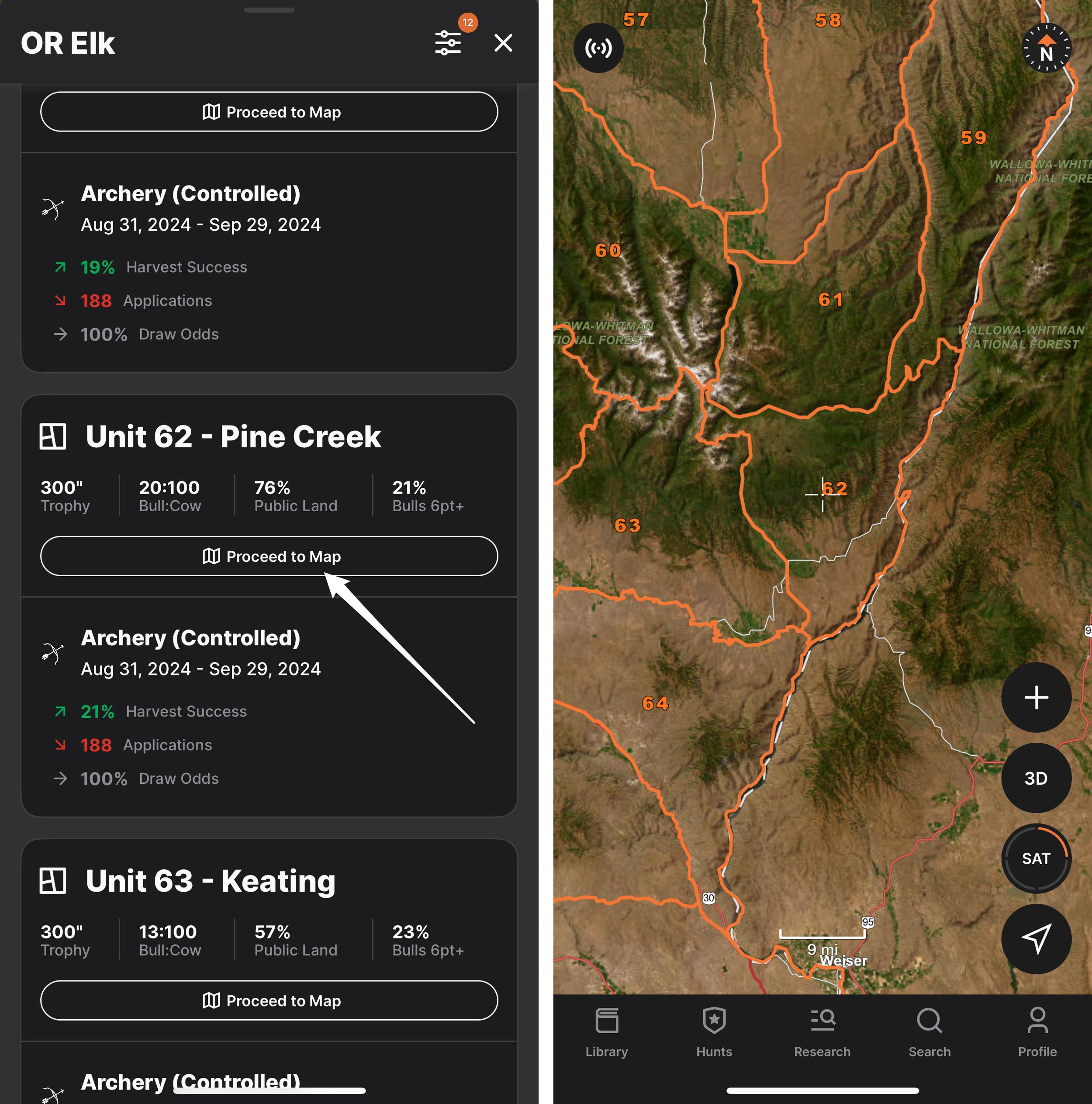 Jumping over from hunt filtering research to mapping on GOHUNT app