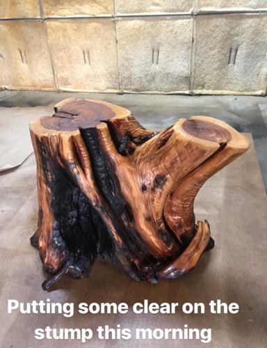 Clear coating stump