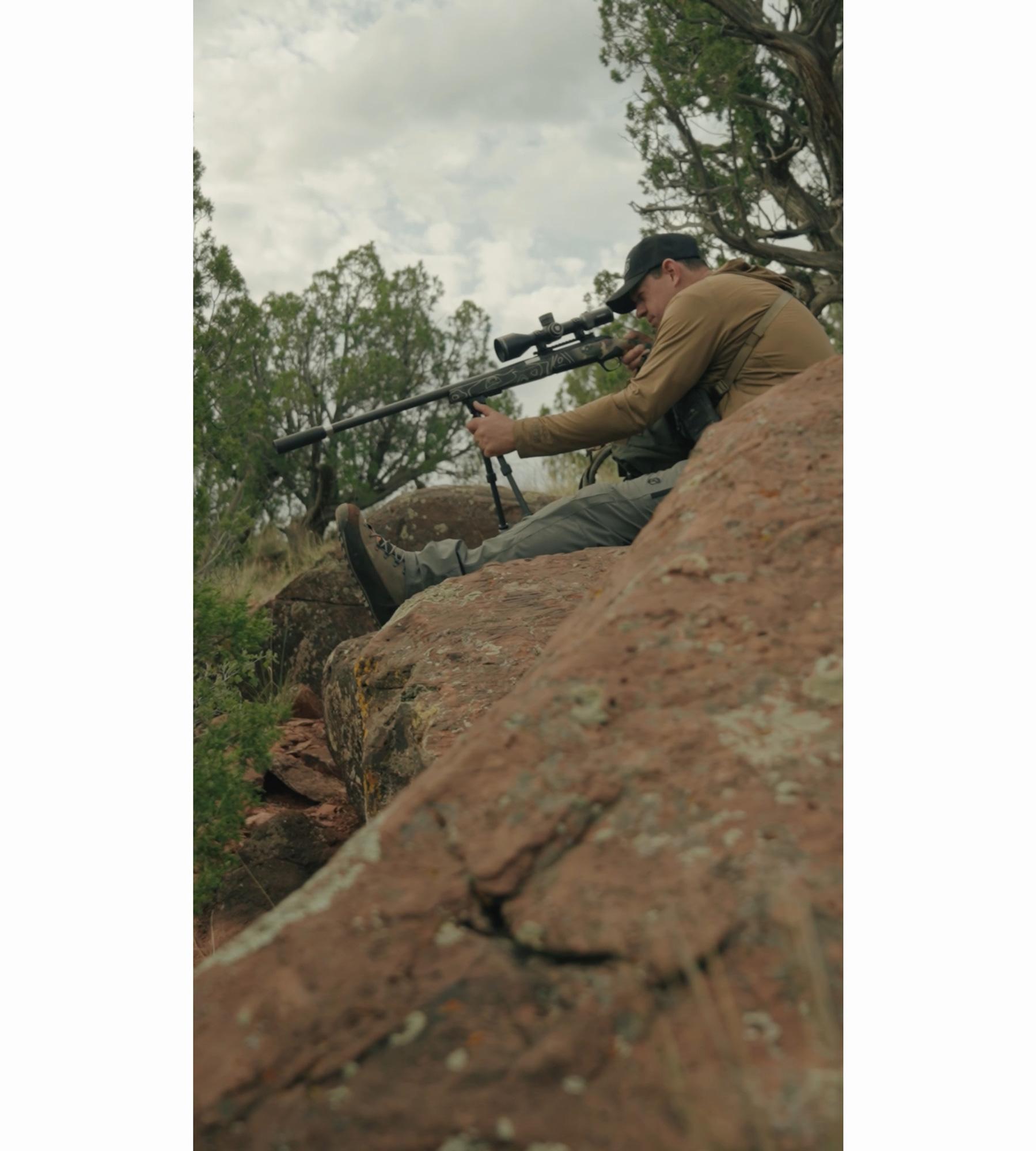 Shooting seated with the Gunwerks Elevate 2 bipod extended to 19 inches