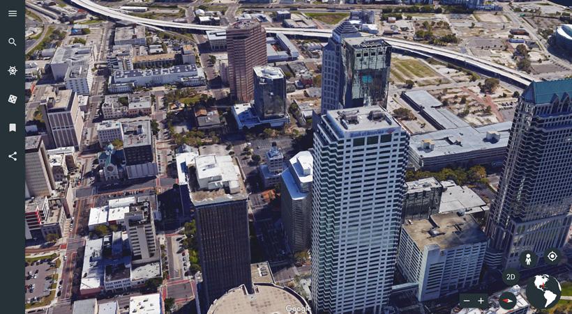 Google earth 3d imagery in big city