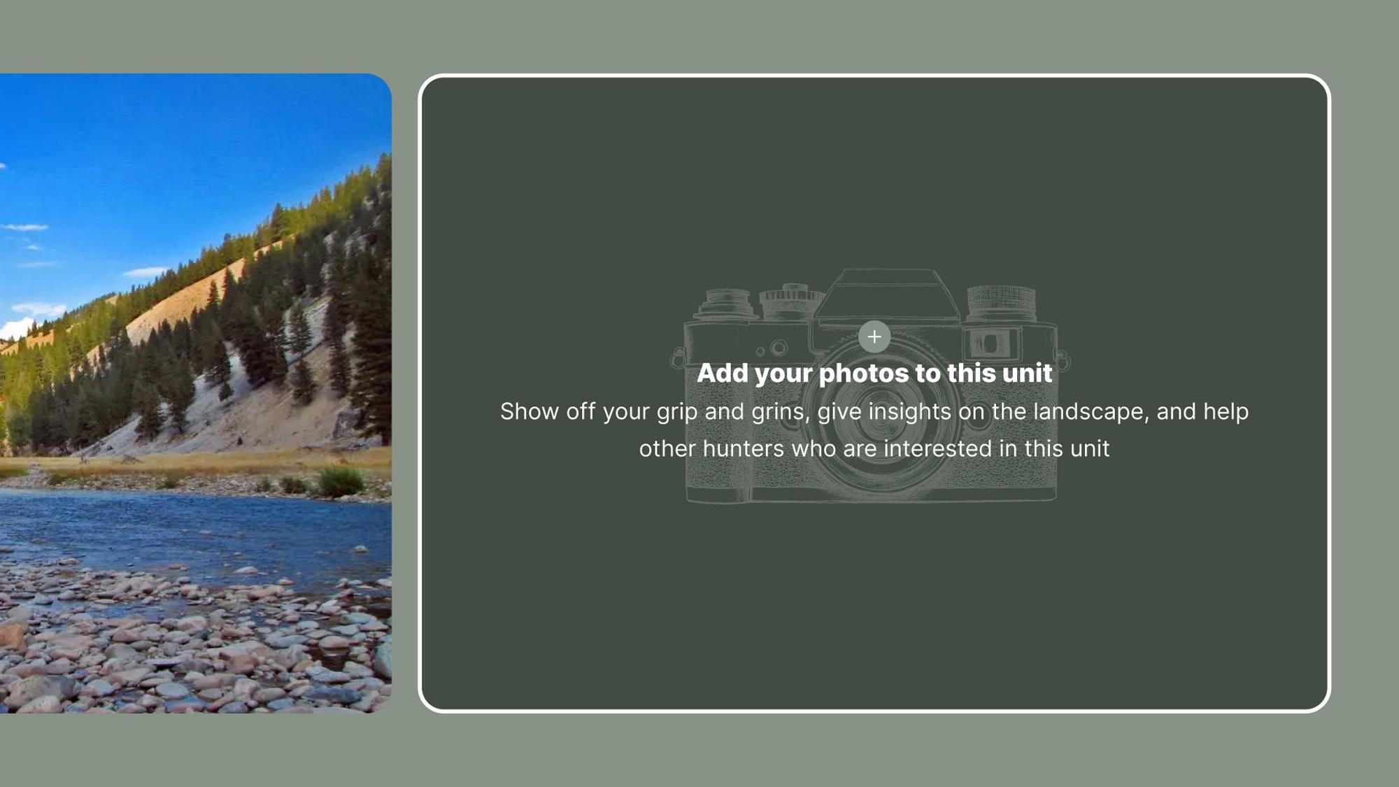 Adding photos to a hunting unit profile