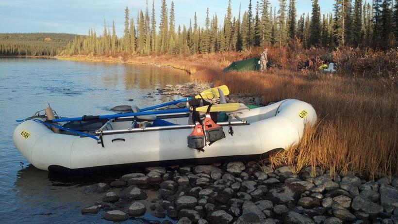 Raft at camp