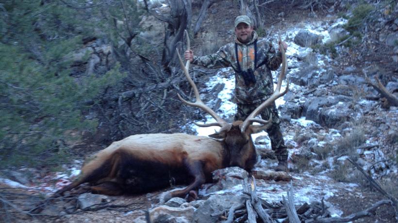 Dustin with his new mexico bull elk