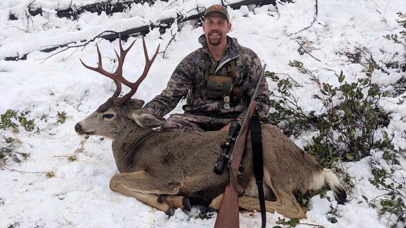 Josh volinkaty with his 2018 montana mule deer