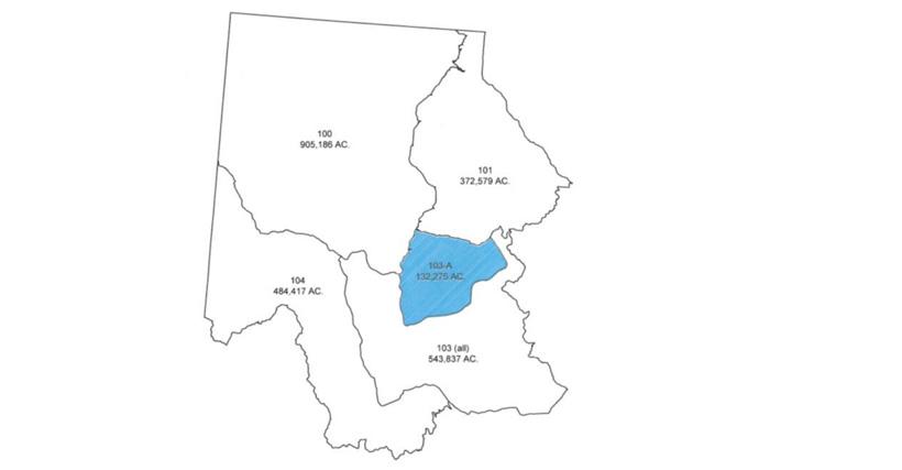 Proposed hunting district 103 mule deer permit area