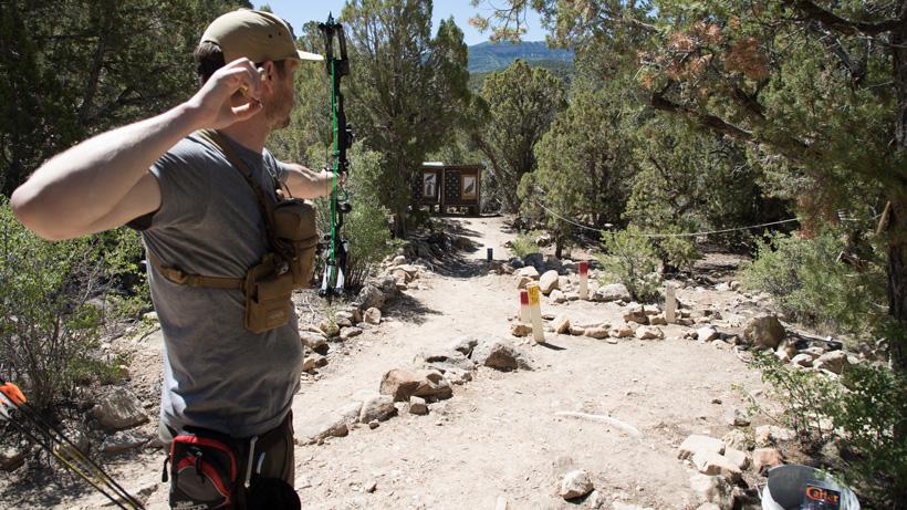 Hunter stance after right handed bow release