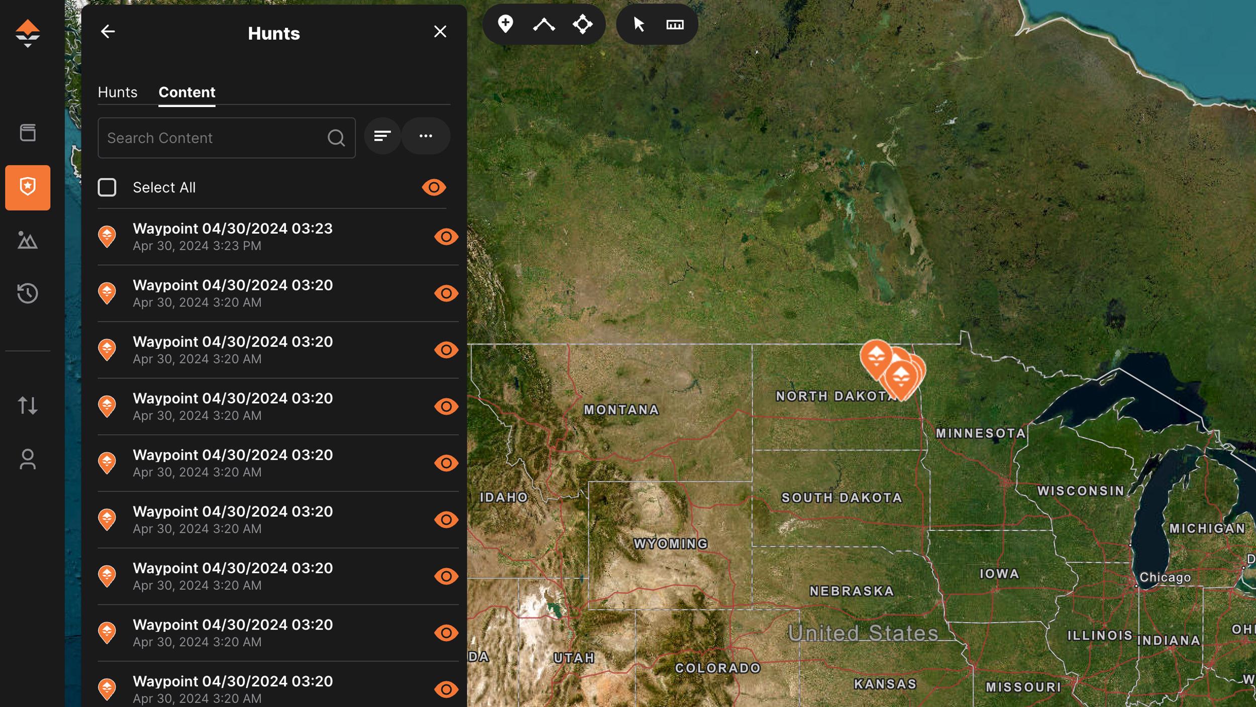 Completed upload of hunting waypoints to GOHUNT Maps