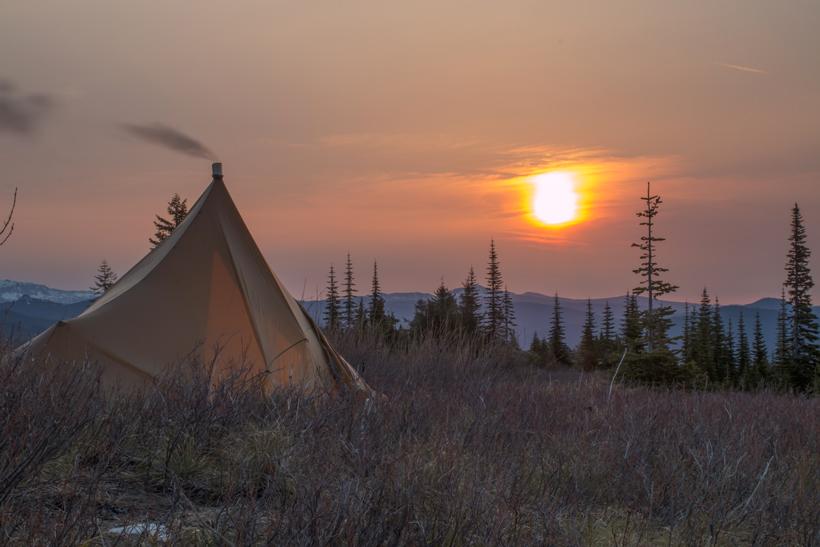 Elk camp in the backcountry