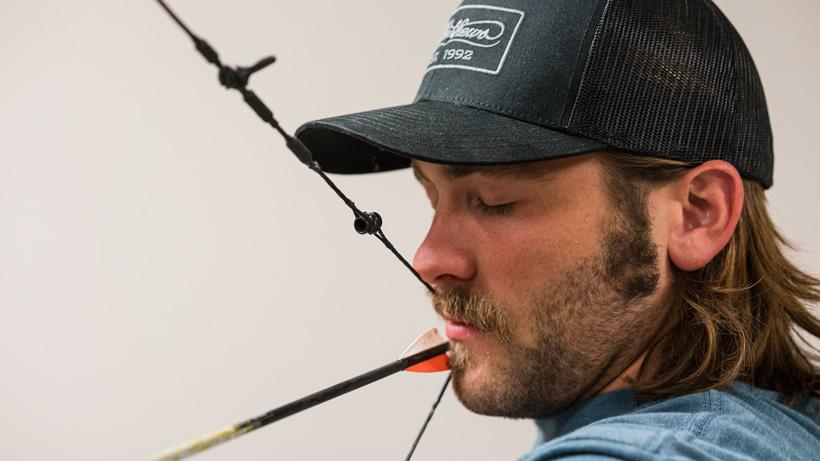 Checking peep height at full draw