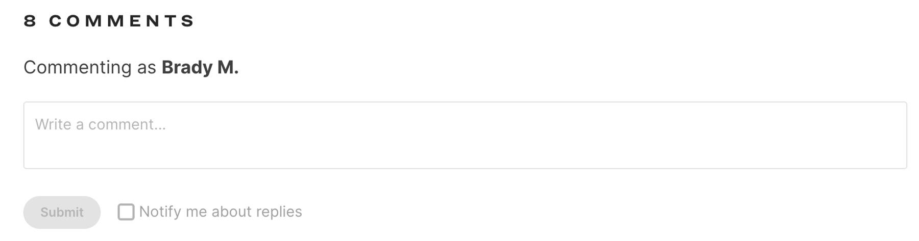 Comment section example that can be found on each Unit Profile on GOHUNT