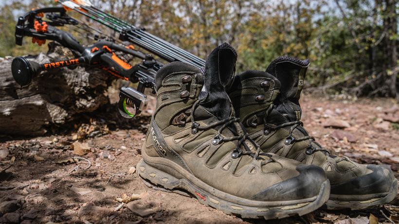 Taking off the boots for an archery stalk