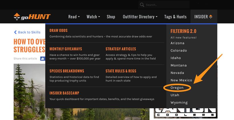 Oregon hunting research live on gohunt insider_0