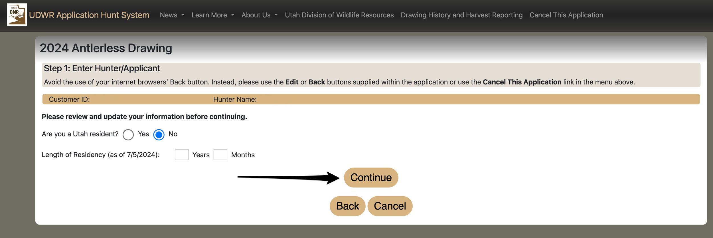 Verifying residency when purchasing Utah bonus and preference points