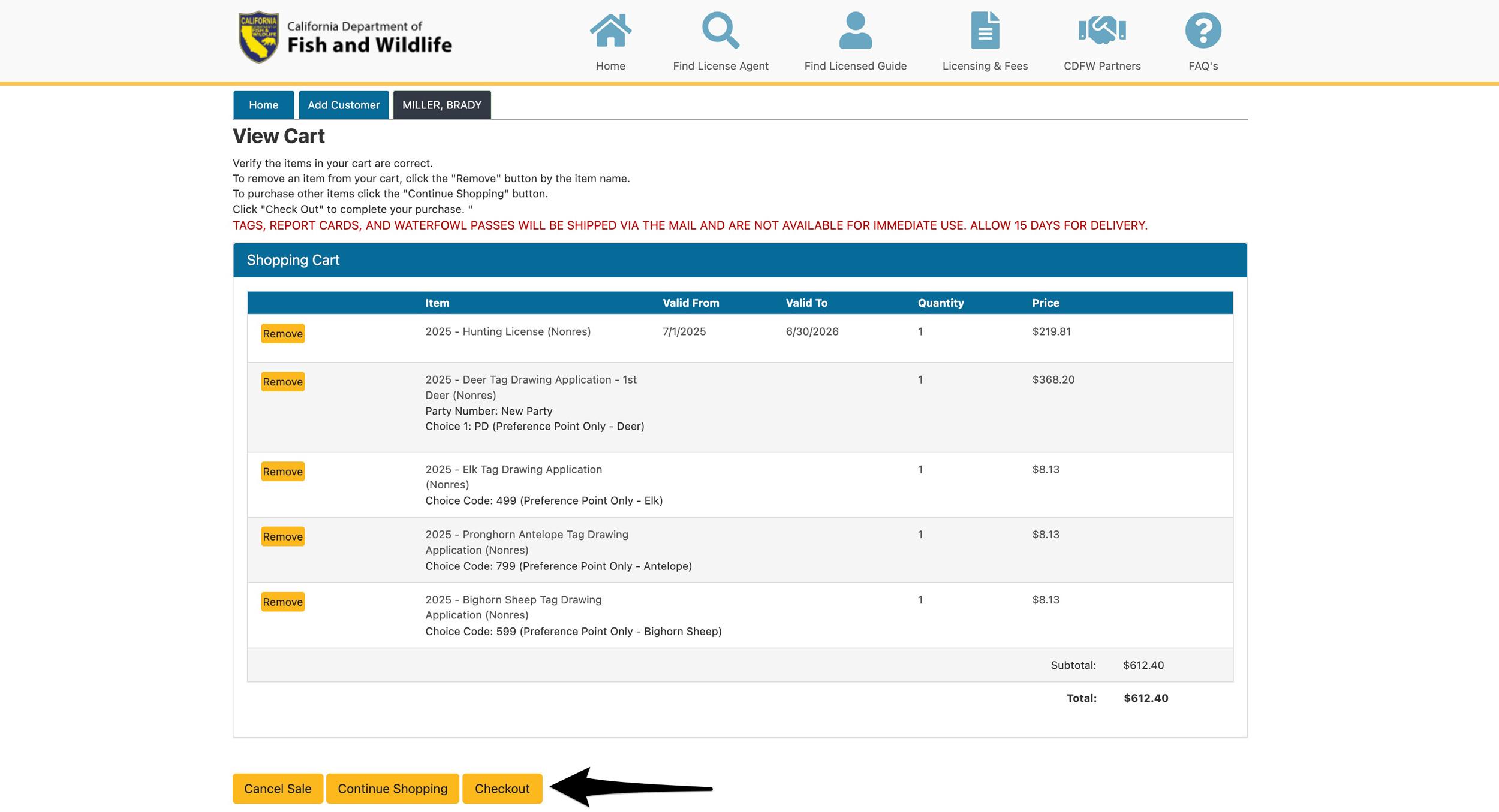 Reviewing California preference points purchased