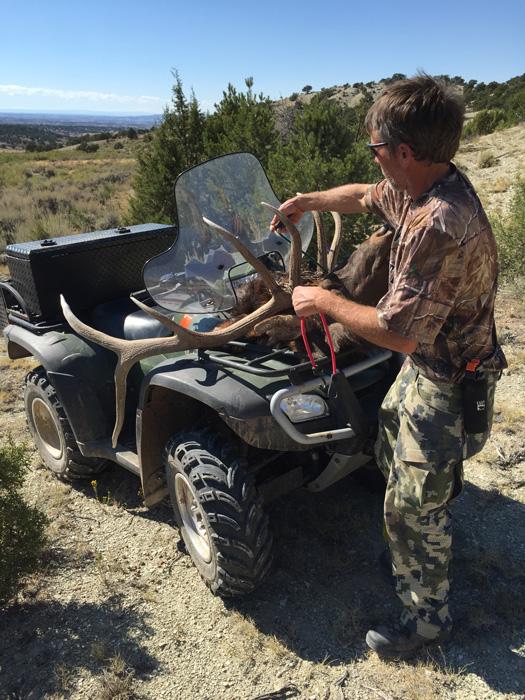 Loading elk rack on ATV