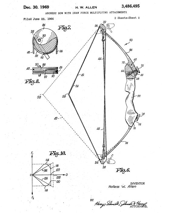 The first allen compound bow patent design