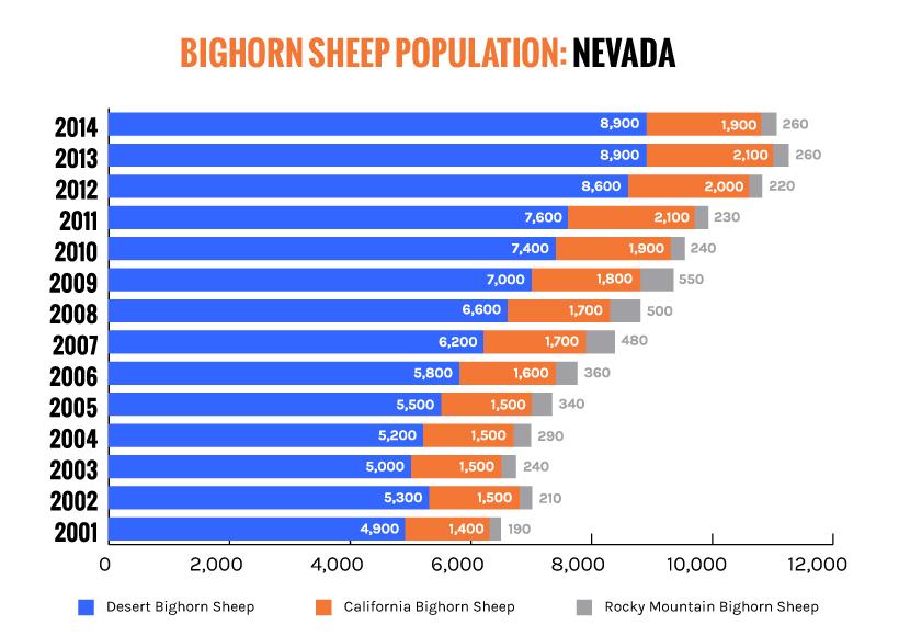 Bighorn sheep nevada population chart