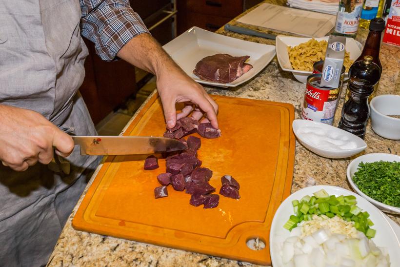 6 cutting up elk meat