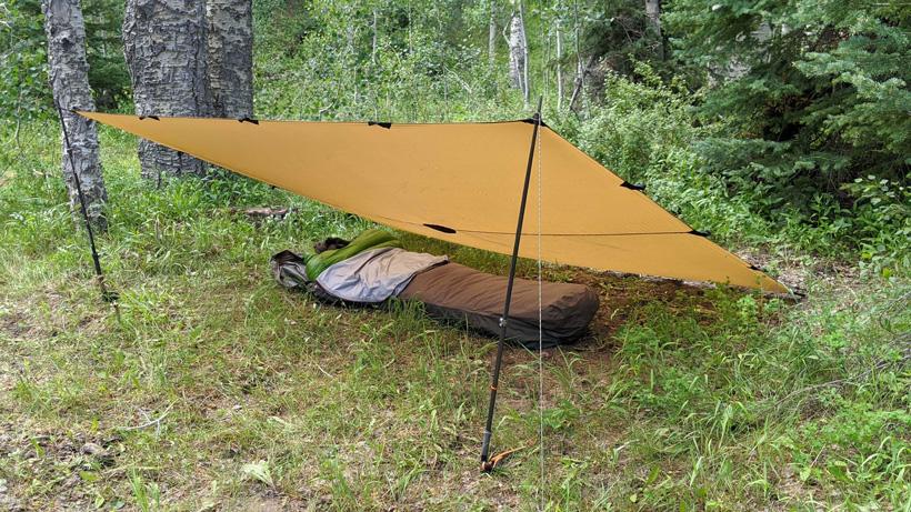 Lean to frame tarp set up