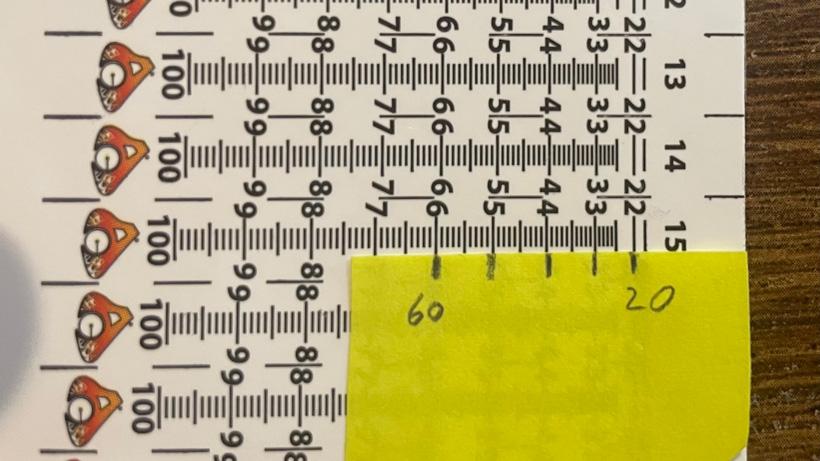 Yardage marks on sight tape