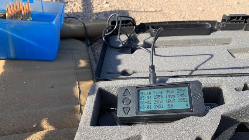 Magnetospeed chronograph collecting data