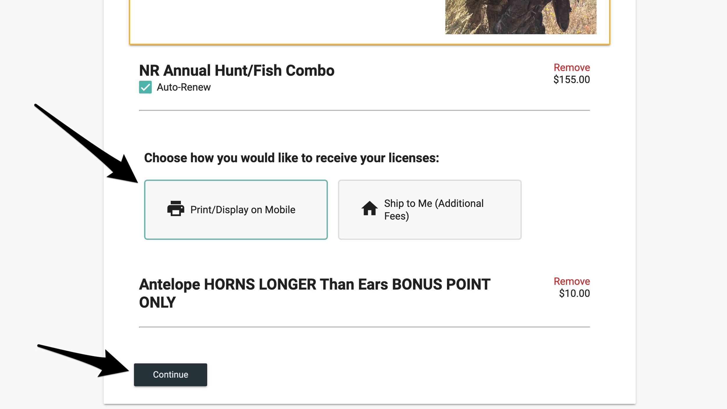 Question about how you want to receive your Nevada licenses