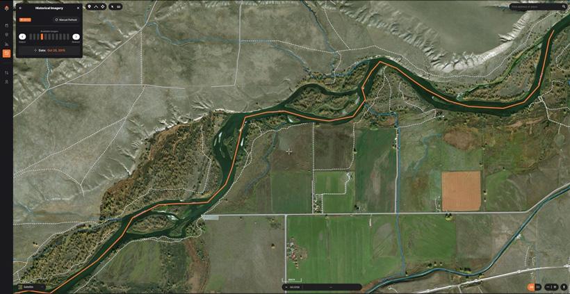 Using historical imagery to see back channels on streams and rivers