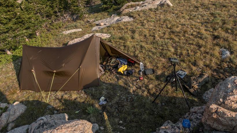 Backcountry campsite while hunting