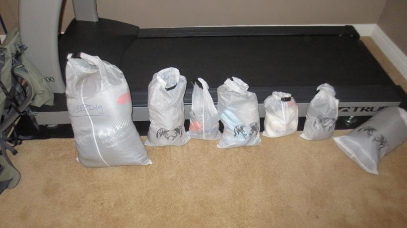 Dry bags for organizing gear