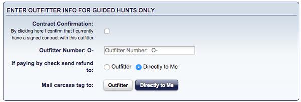 Entering info for new mexico guided draw