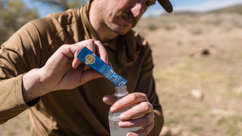 Trail kreitzer using mtn ops hydrate on aoudad hunt