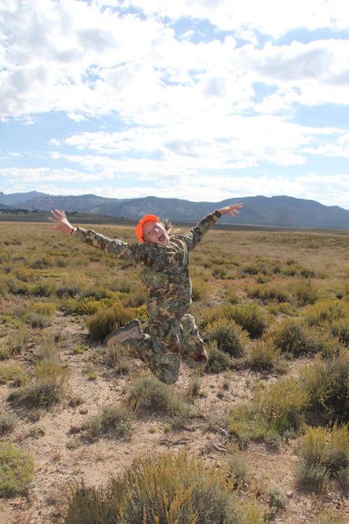 Celebrating after the shot