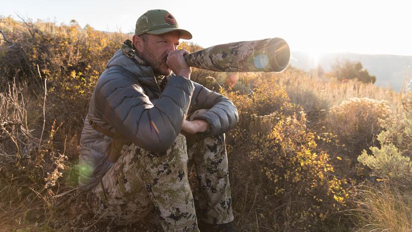 Trail Kreitzer wearing Sitka Apex pant elk hunting