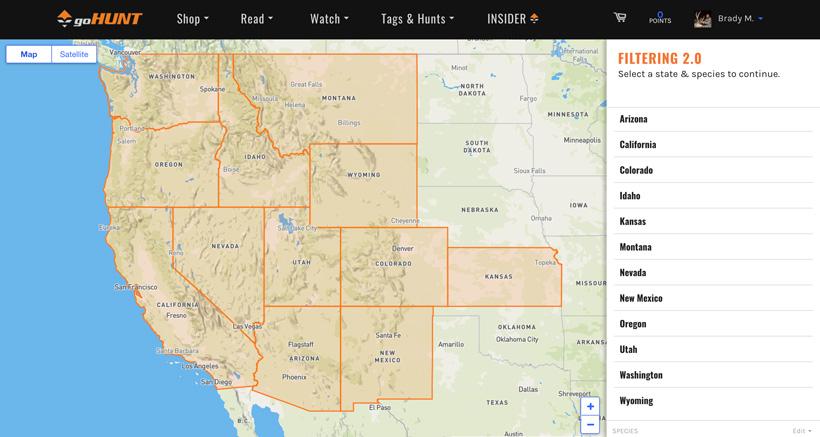 Current states covered for hunting research on gohunt insider_1