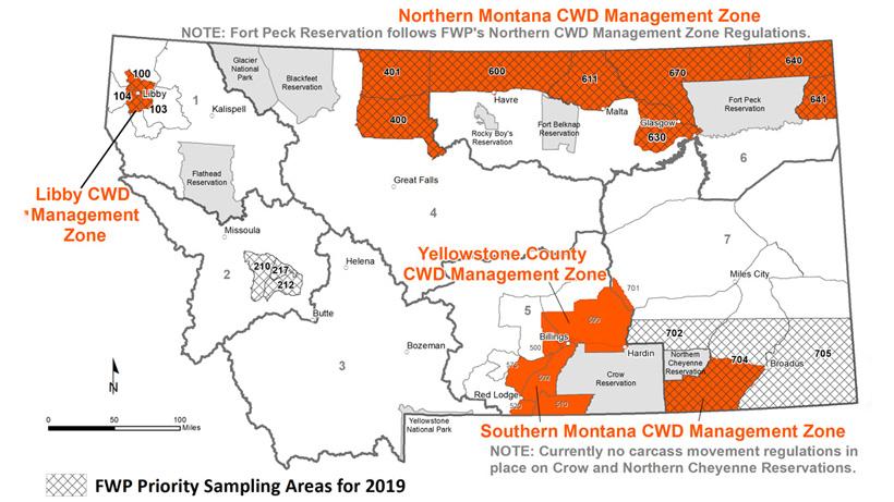 Updated Montana CWD Management Zones For 2019 - 0d
