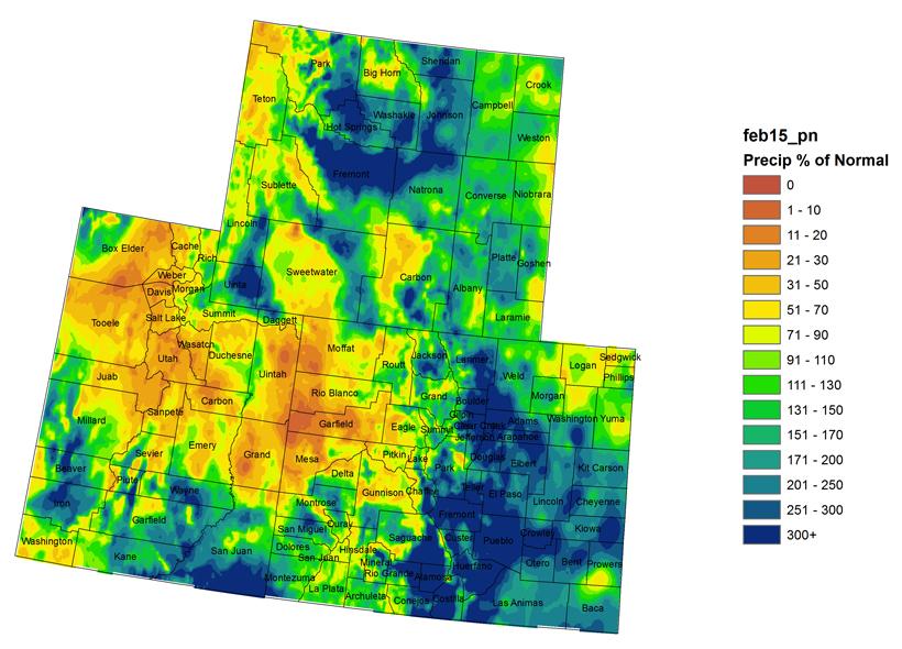 Colorado february winter precipitation
