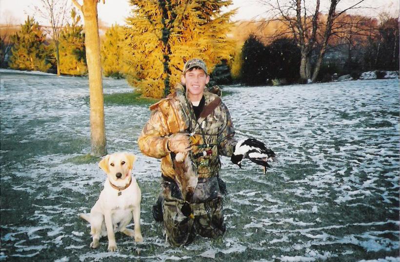 Brady miller with his dog drake