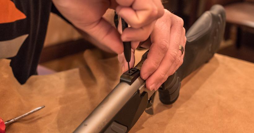 Adding rear sight base to muzzleloader barrel