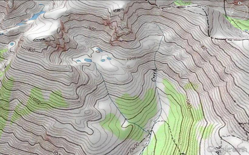 Topographical map layer on google earth