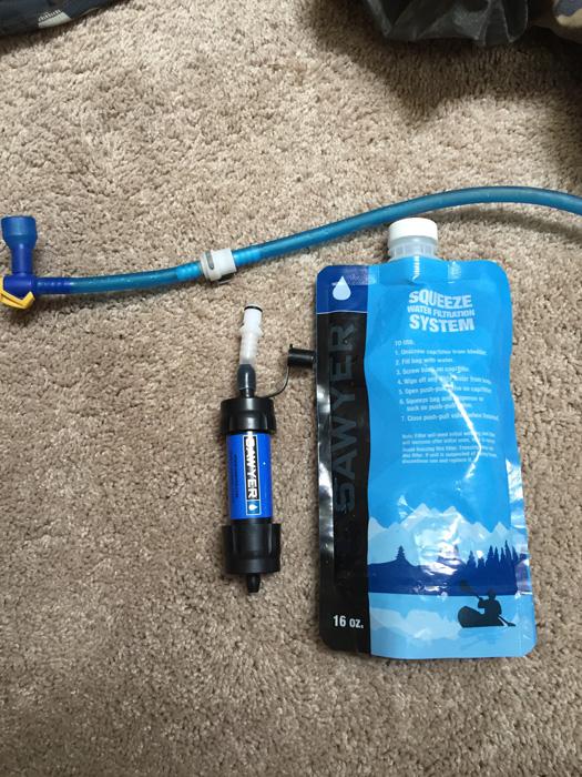 Sawyer squeeze water filtering system