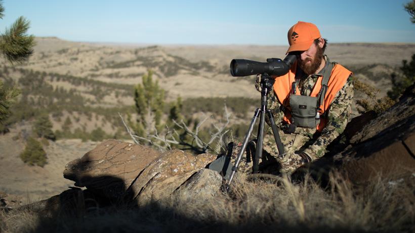 Brady miller glassing for mule deer with siru tripod